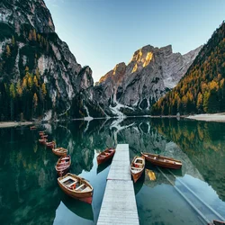 Canoes On Lake