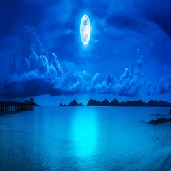 Moonlight Over Lake