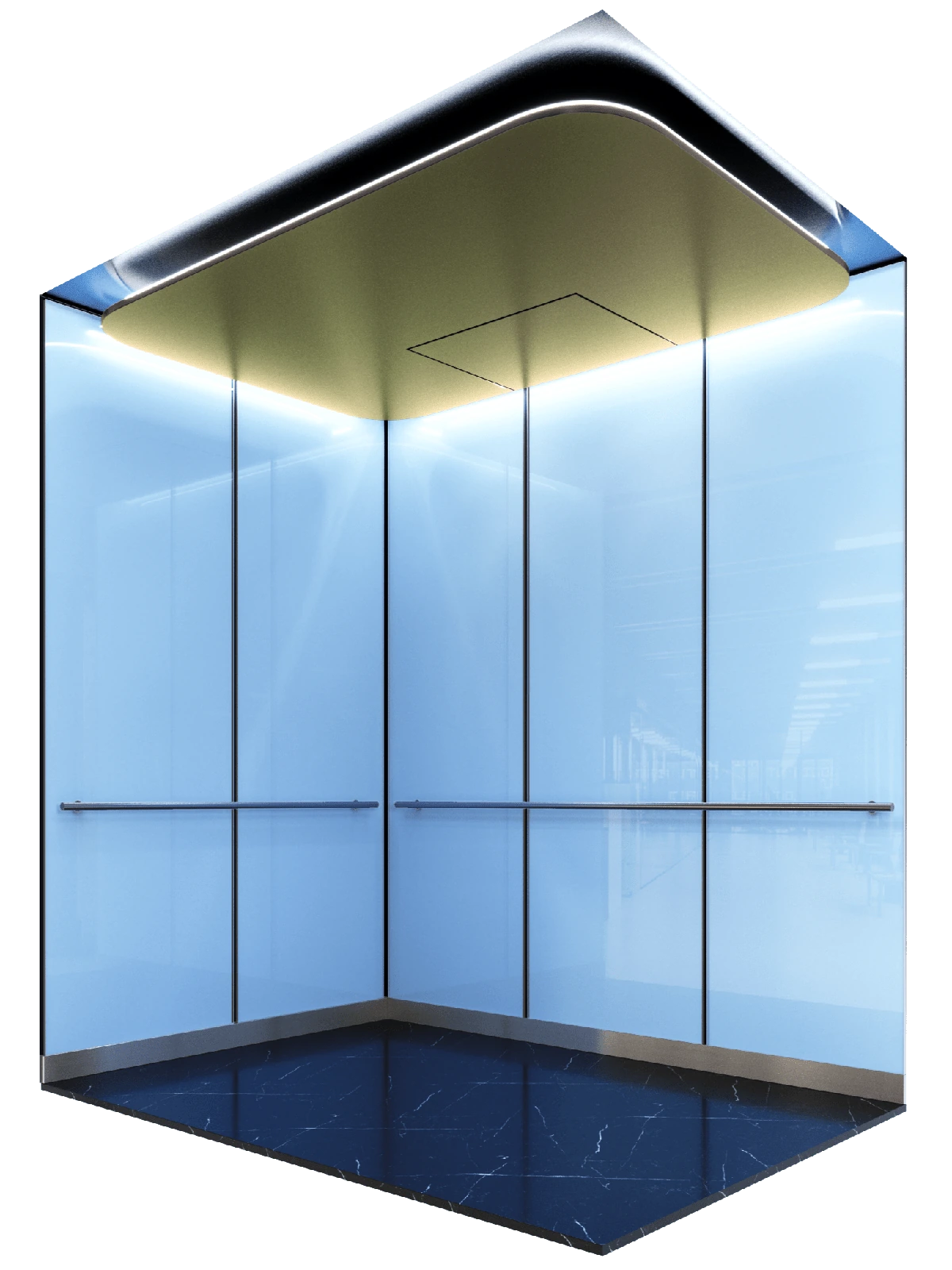 ellipse-rounded-corner-elevator-ceiling-brushed-brass.