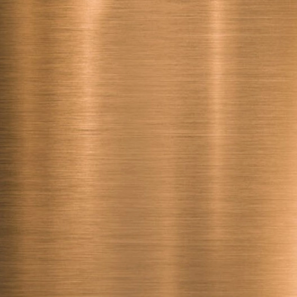 Brushed copper bumper rail material