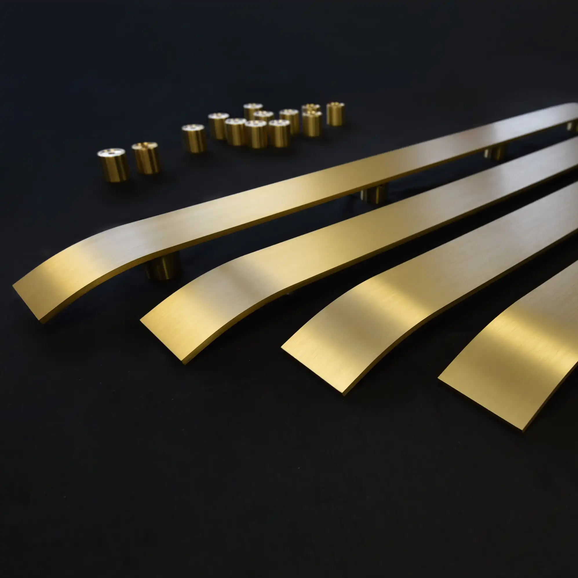Brass flat bar handrails with standoff mounting