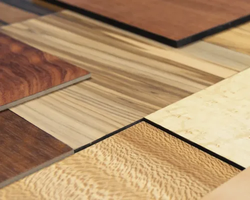 Exotic wood veneer elevator panel finish